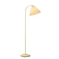 Medina gulvlampe creme/gul forkromet