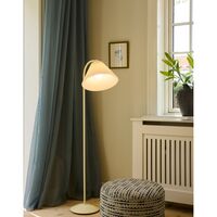 Medina gulvlampe creme/gul forkromet