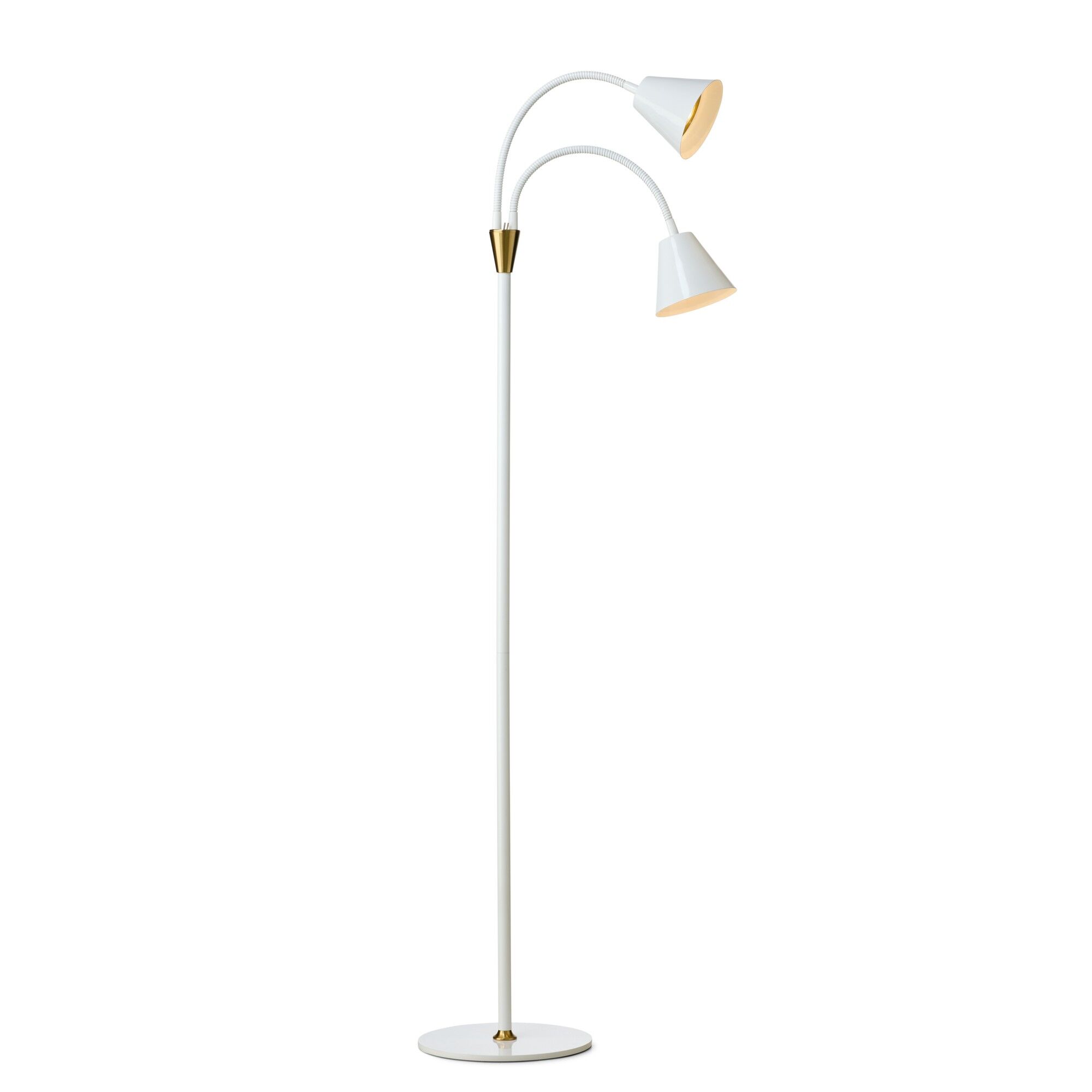 Hygge gulvlampe med 2 armer, hvit