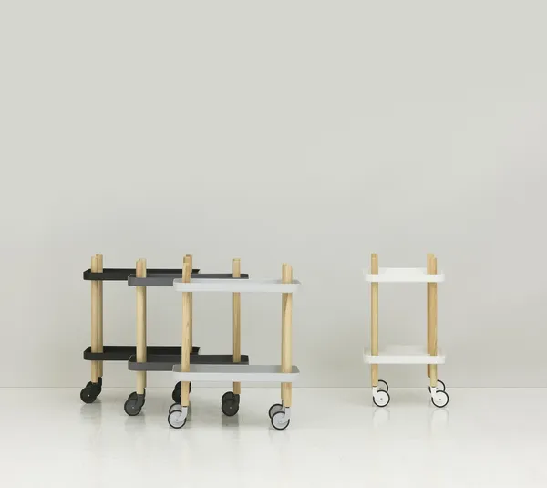 Block Trolley Light Gray/ Oak