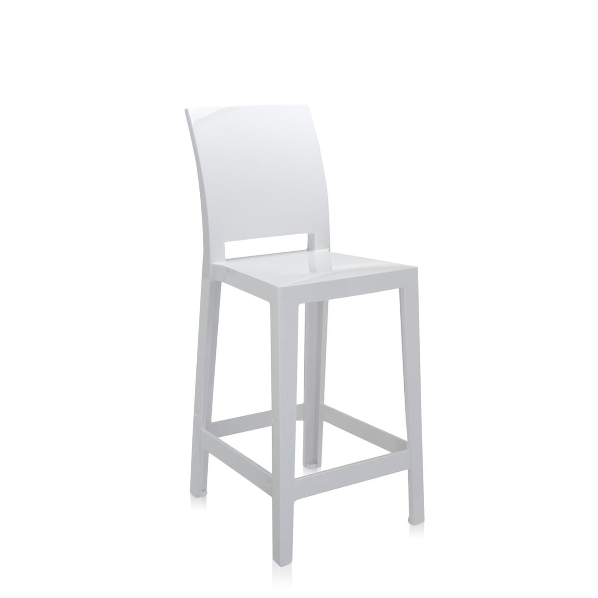 One More Please Barstool H65 Glossy White