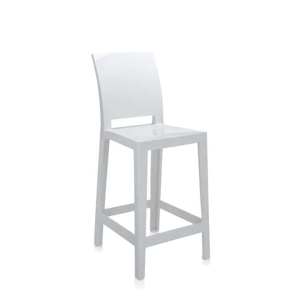 One More Please Barstool H65 Glossy White