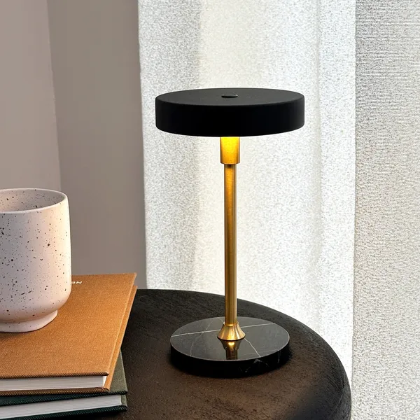 Moonlight Mini Portable Table Lamp LED Black/Marble/Brass