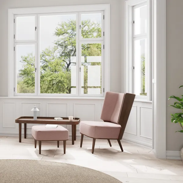 Serena Lounge Chair Dark Oak/Dusty Rose