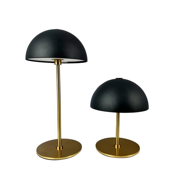 Lot de 2 lampes de table portables Along Mini LED, noir/laiton