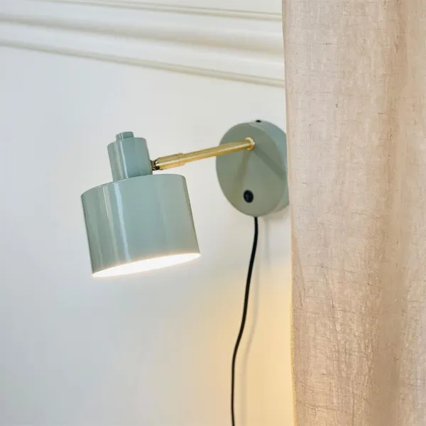 Ocean Wandlamp Olijf/Messing