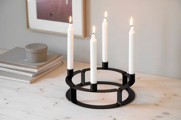 Lucca Candle Holder Matte Black