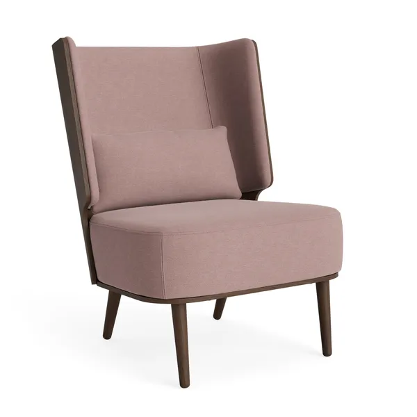 Serena Lounge Chair Dark Oak/Dusty Rose