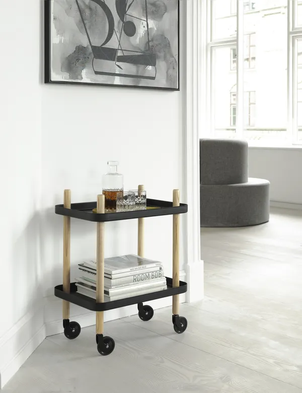 Block Trolley Black/ Oak