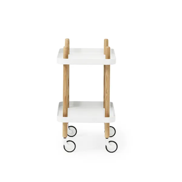 Block Trolley White/ Ash Wood