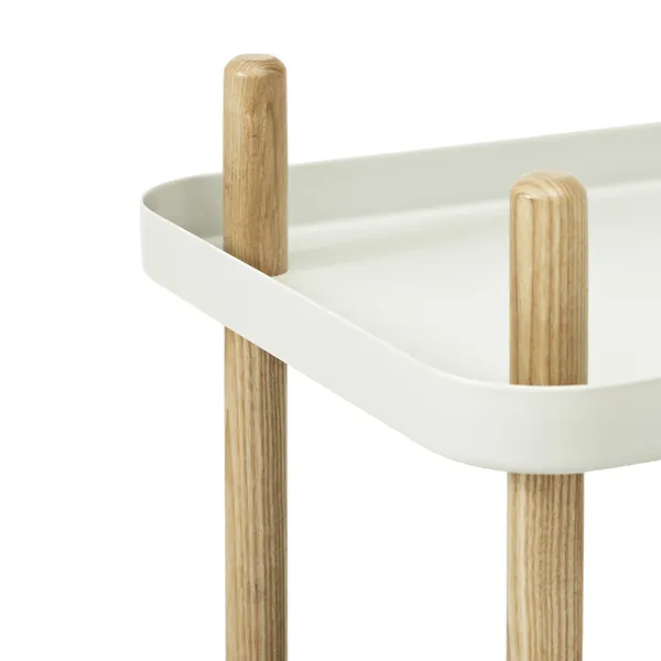 Block Trolley White/ Ash Wood