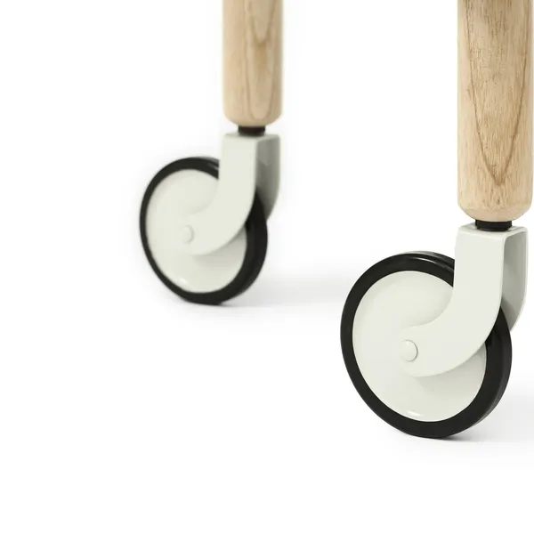 Block Trolley White/ Ash Wood