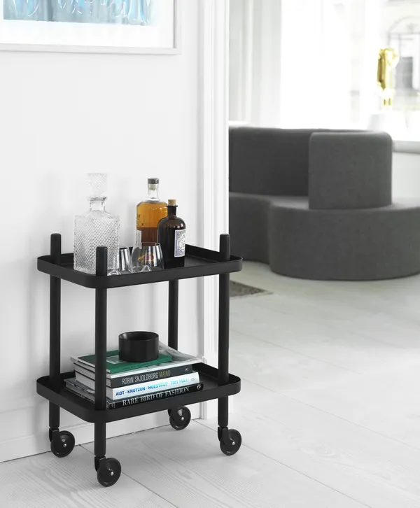 Block Trolley White/ Ash Wood
