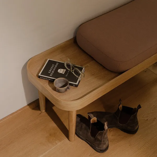 Serena Bench Natural Oak/Dusty Rose