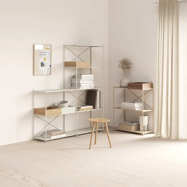 Arturo 3-Tier Shelving Unit Light Grey