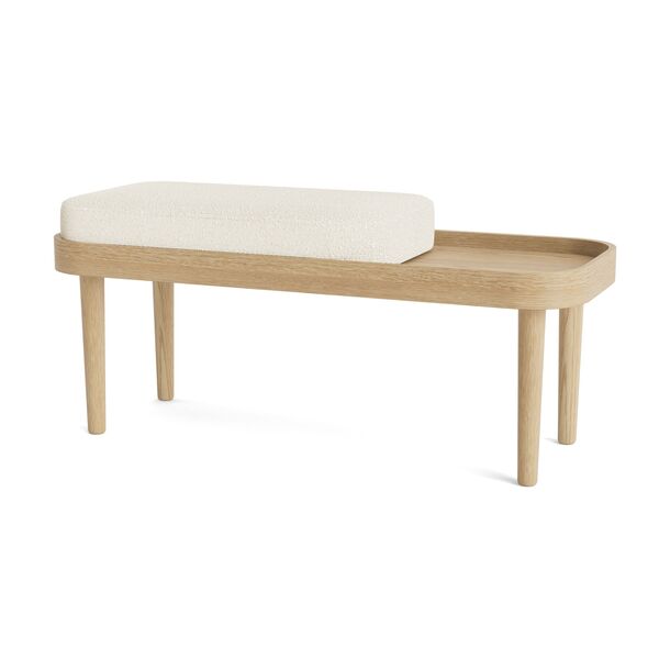 Serena Bench Natural Oak/White Bouclé