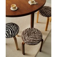 60 Tabouret Laqué Miel/Marron/Blanc