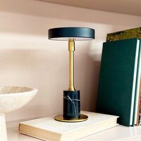 Starlight Mini draagbare tafellamp, zwart marmer/messing
