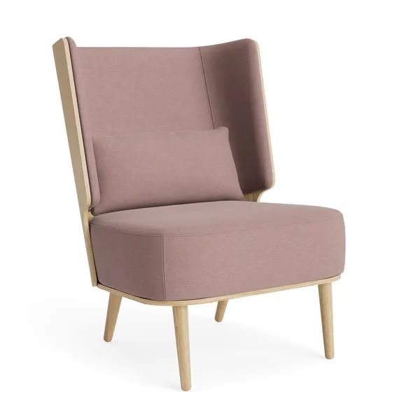 Serena Lounge Chair Natural Oak/Dusty Rose