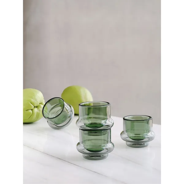 Bump Espressotassen-Set mit 4 Stück Grau/Grün