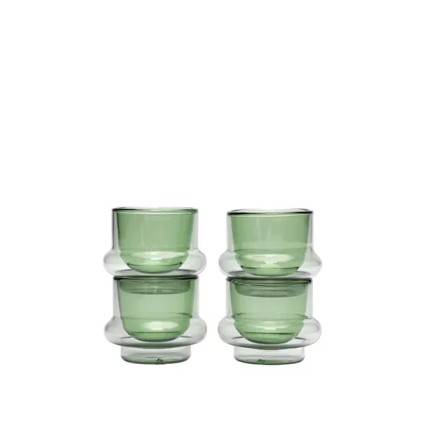 Bump Espressotassen-Set mit 4 Stück Grau/Grün