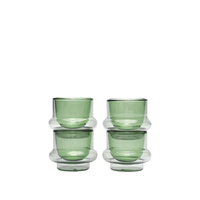 Bump Espressotassen-Set mit 4 Stück Grau/Grün