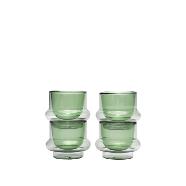 Bump Espressotassen-Set mit 4 Stück Grau/Grün