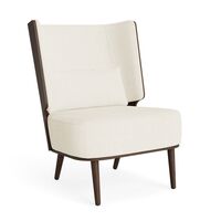Serena Lounge Chair Dark Oak/White Bouclé