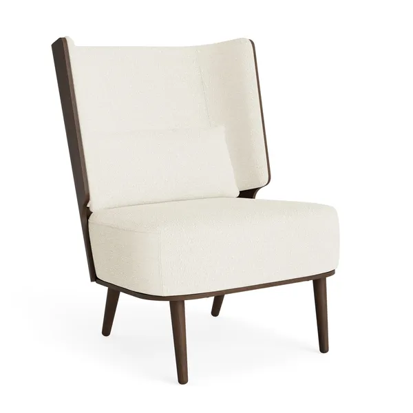 Serena Lounge Chair Dark Oak/White Bouclé