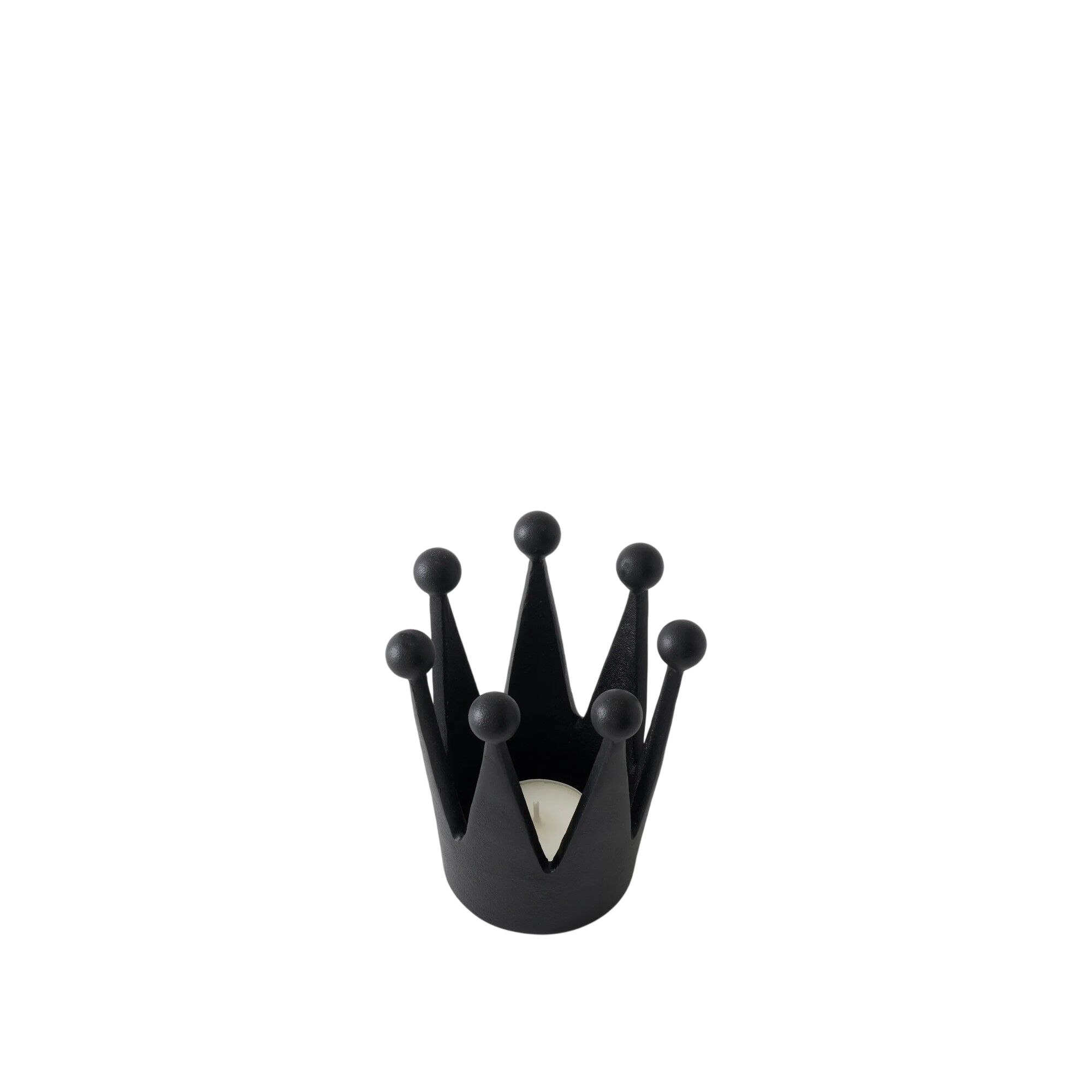 Cast Iron Crown Teelichthalter Schwarz