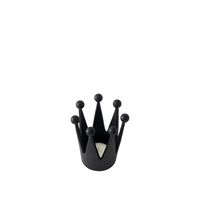 Cast Iron Crown Tealight Holder Black