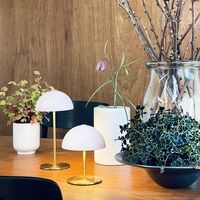 Lampe de table portable Along Mini LED, lot de 2, beige/laiton