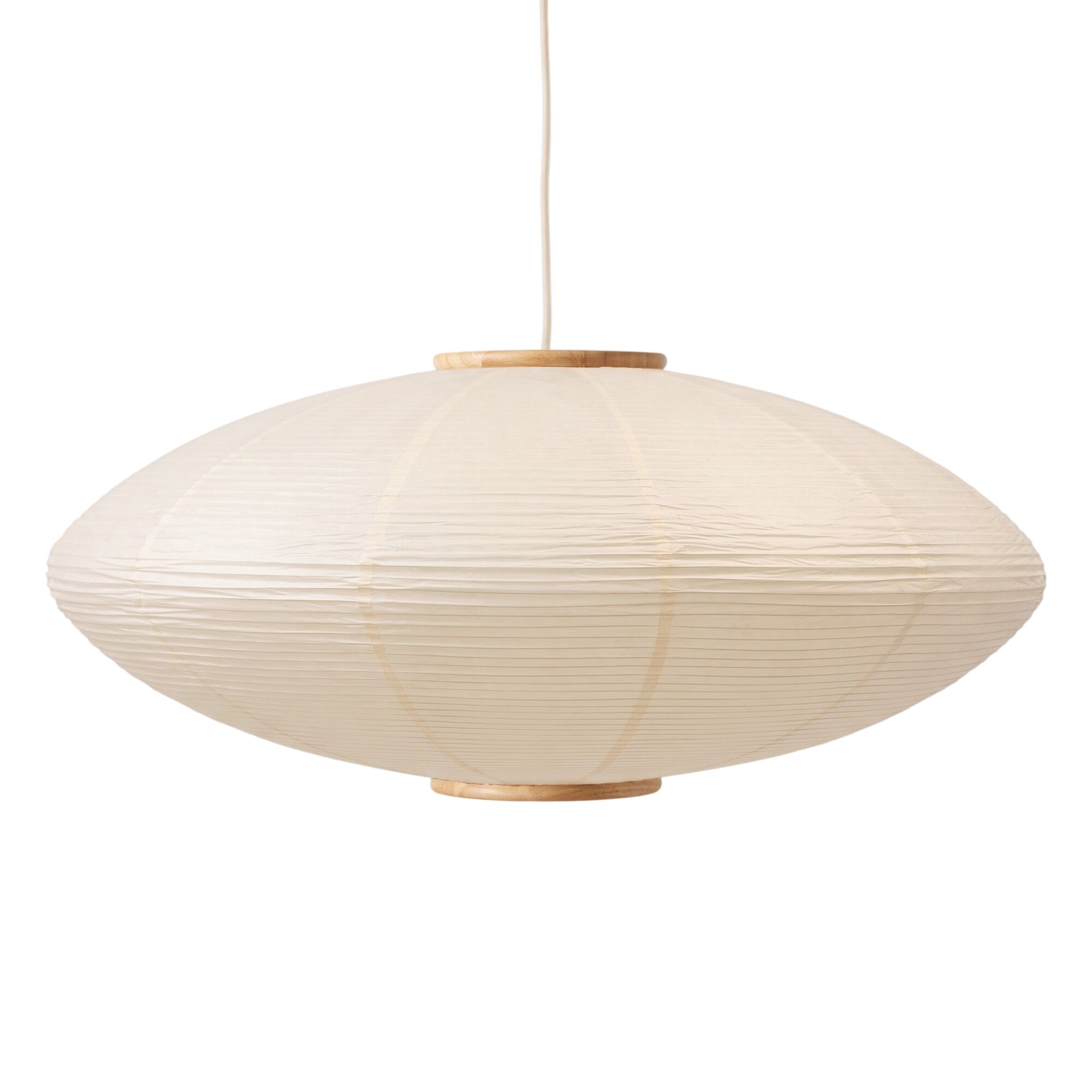 Mori Oval Pendant Ø65 Eik/Off-white