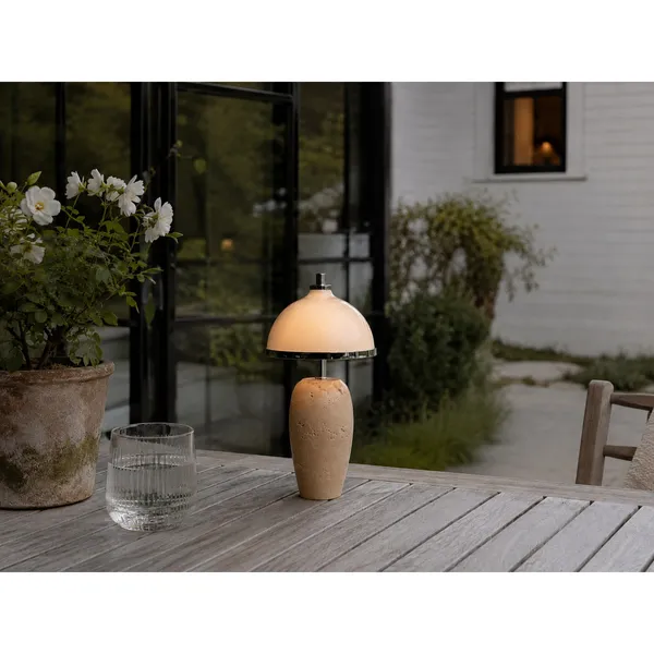 Eternal Moonlight Portable Lamp Ø12cm Travertine/Chrome