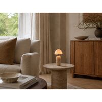 Eternal Moonlight Portable Lamp Ø12cm Travertine/Chrome