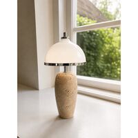 Eternal Moonlight Portable Lamp Ø12cm Travertine/Chrome