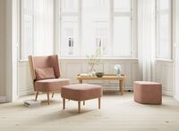 Serena Lounge Chair Natural Oak/White Bouclé