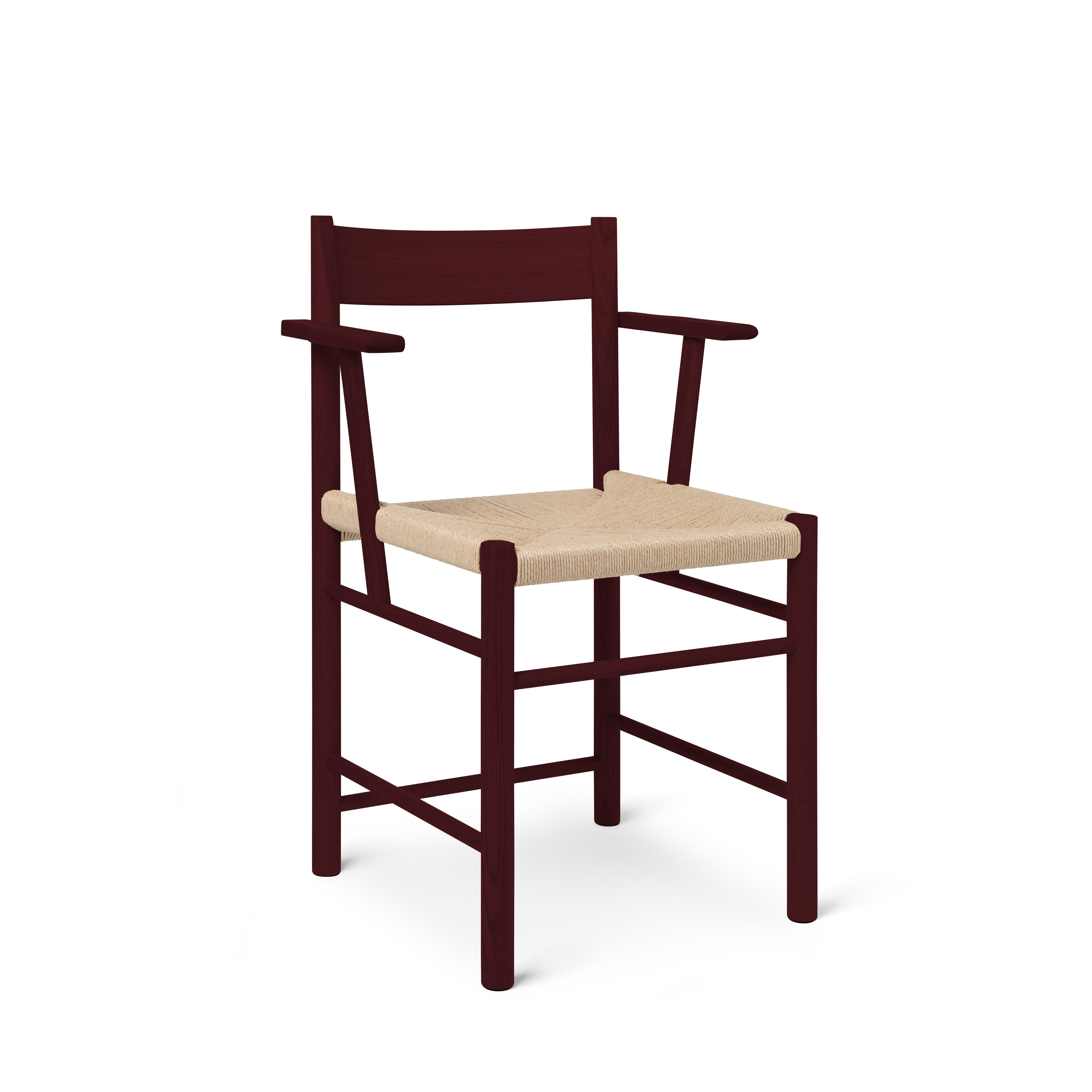 F-Chair Spisebordsstol Med Armln Burgundy Lak/Papirgarn