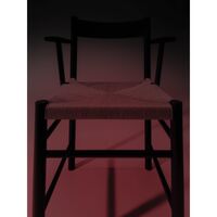F-Chair Dining Chair With Armrest Burgundy Lacquer/Paper Cord