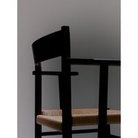 F-Chair Dining Chair With Armrest Burgundy Lacquer/Paper Cord