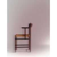 F-Chair Dining Chair With Armrest Burgundy Lacquer/Paper Cord