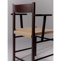 F-Chair Dining Chair With Armrest Burgundy Lacquer/Paper Cord