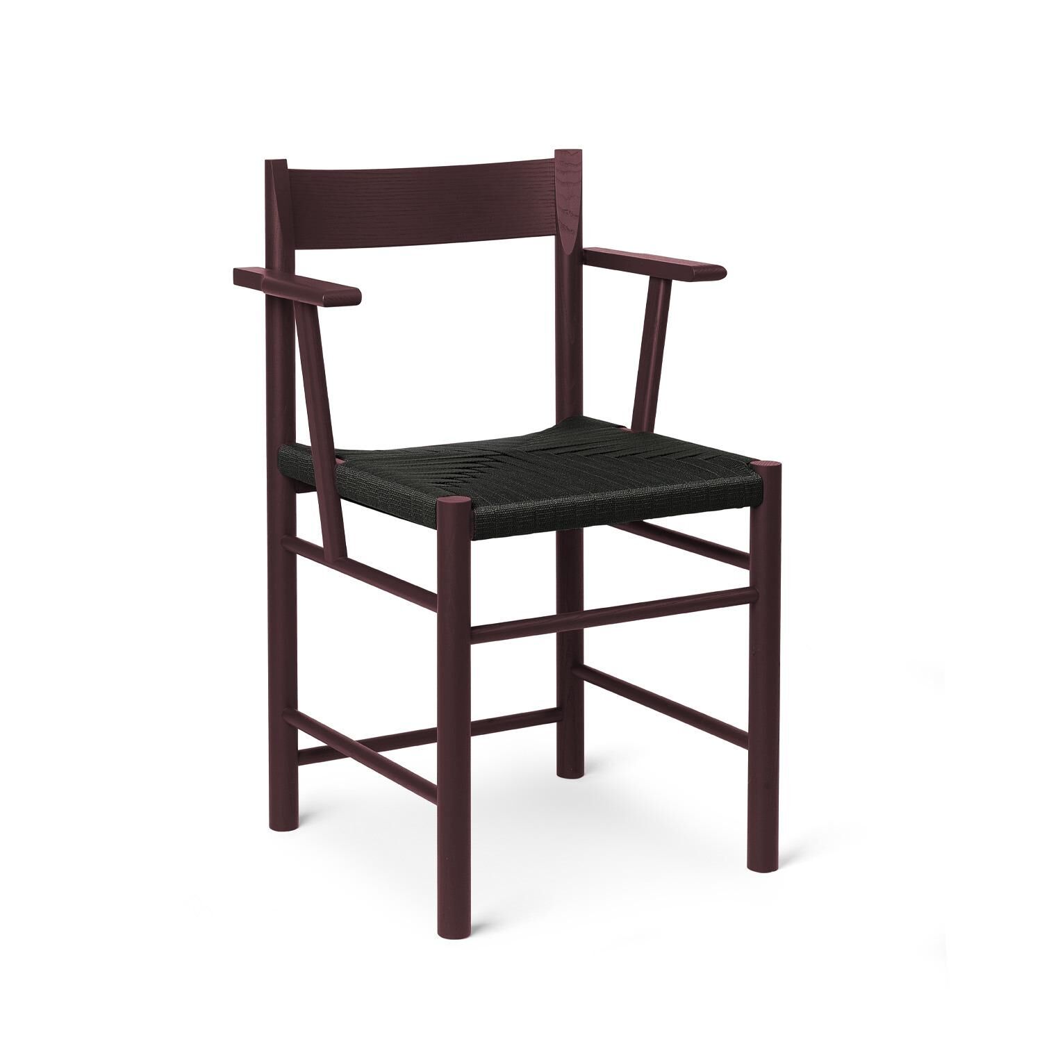 F-Chair Spisebordsstol Med Armln Burgundy Lak/Sort