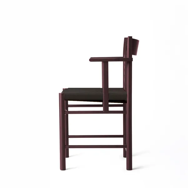 F-Chair Dining Chair With Armrest Burgundy Lacquer/Black