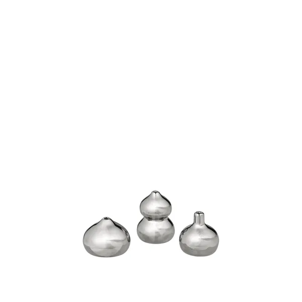 Komo Mini Vase Set de 3 Argent