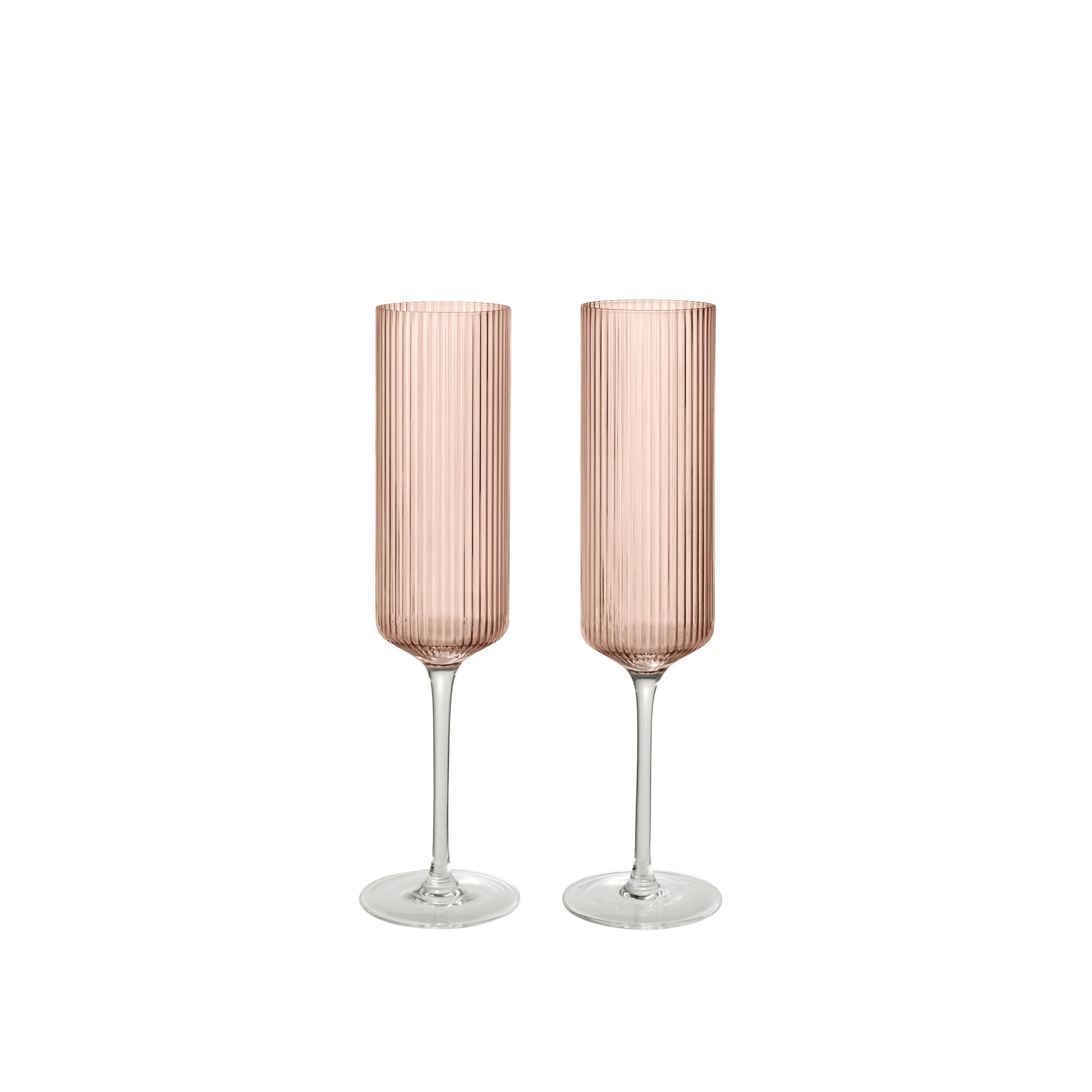 Ripple champagneglass, sett med 2, Blush