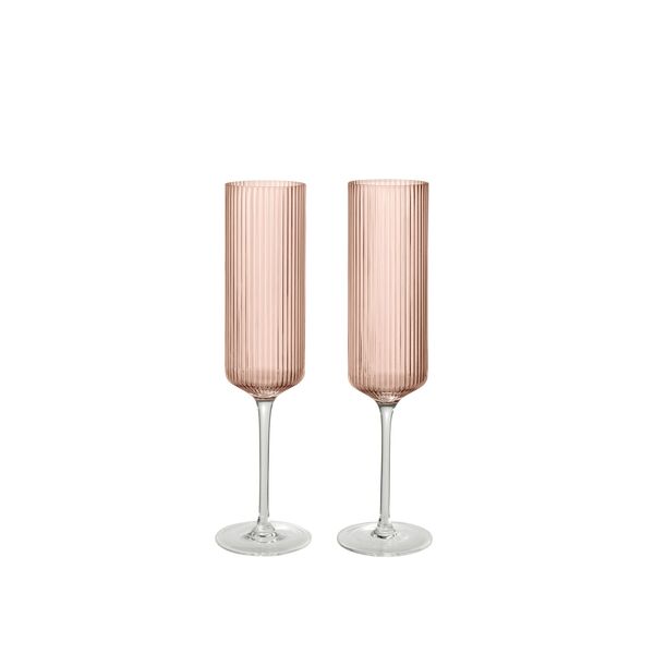 Ripple Champagne Flute Set di 2 Blush