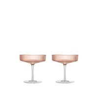 Ripple Champagne Saucer Set di 2 Blush