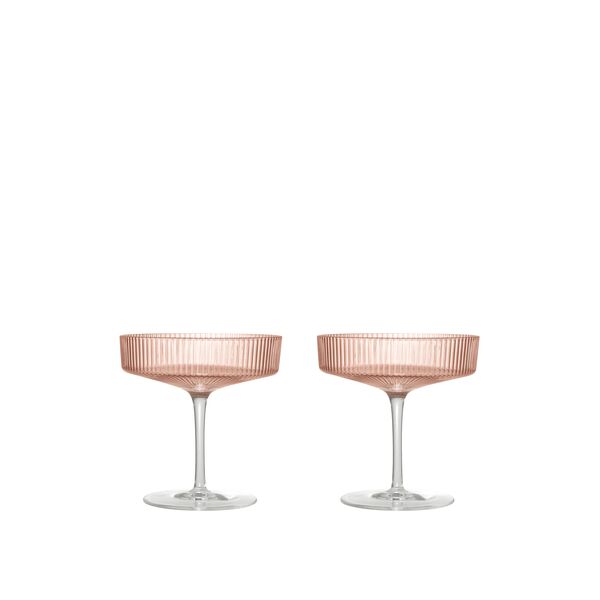 Ripple Champagne Saucer Set di 2 Blush