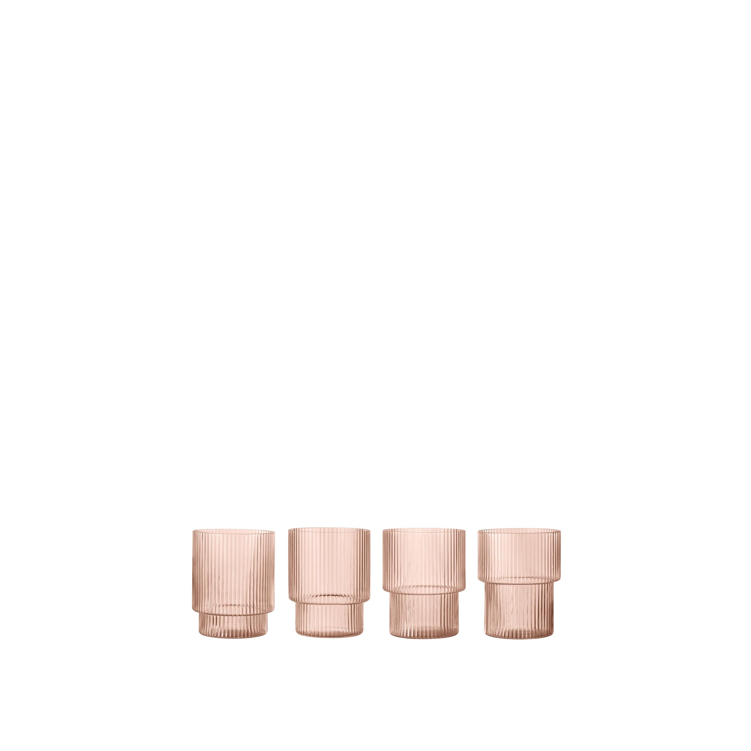 Ripple Glass-sett med 4 i Blush